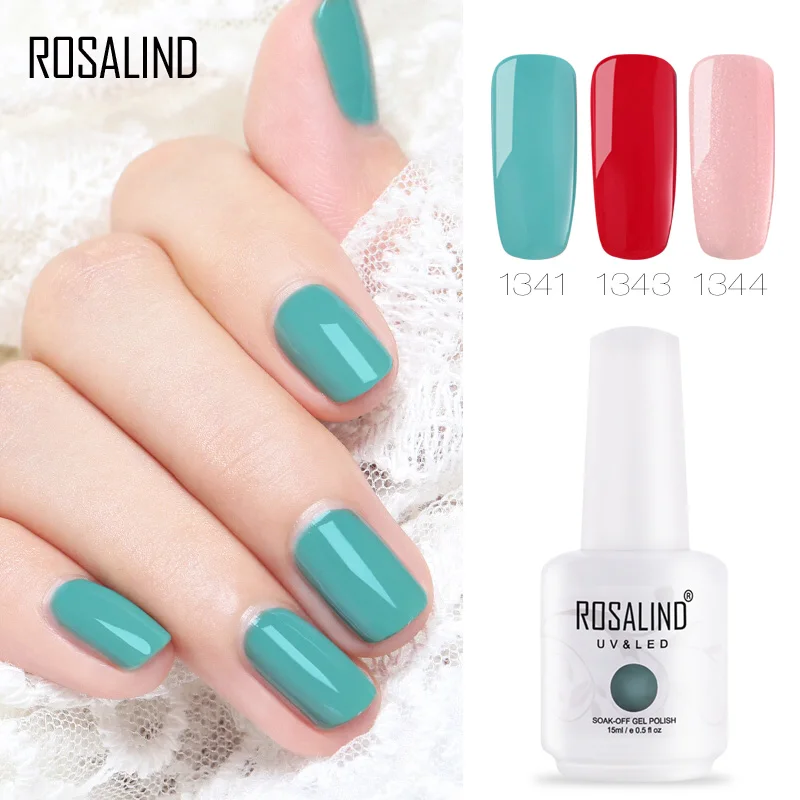 

Rosalind OEM custom private label 15ml white bottle soak off color gel lacquer UV LED gel nail polish uv gel for wholesale, 60 colors