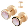 16G 10mm 12mm Hypoallergenic Stainless Steel Shell Fake Plug Earrings Studs
