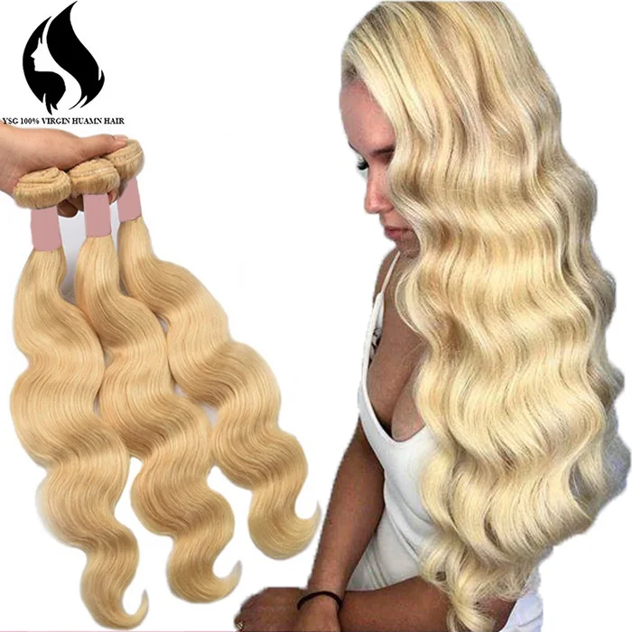 

YSG 8A Grade Brazilian Human Remy Hair Extention 613 Blond Body Wave Hair Weaves