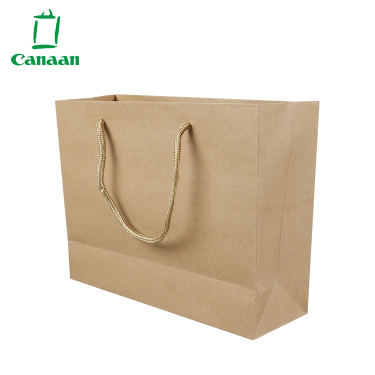 New Design Custom Logo Printing Shopping Brown Kraft Paper Bag With