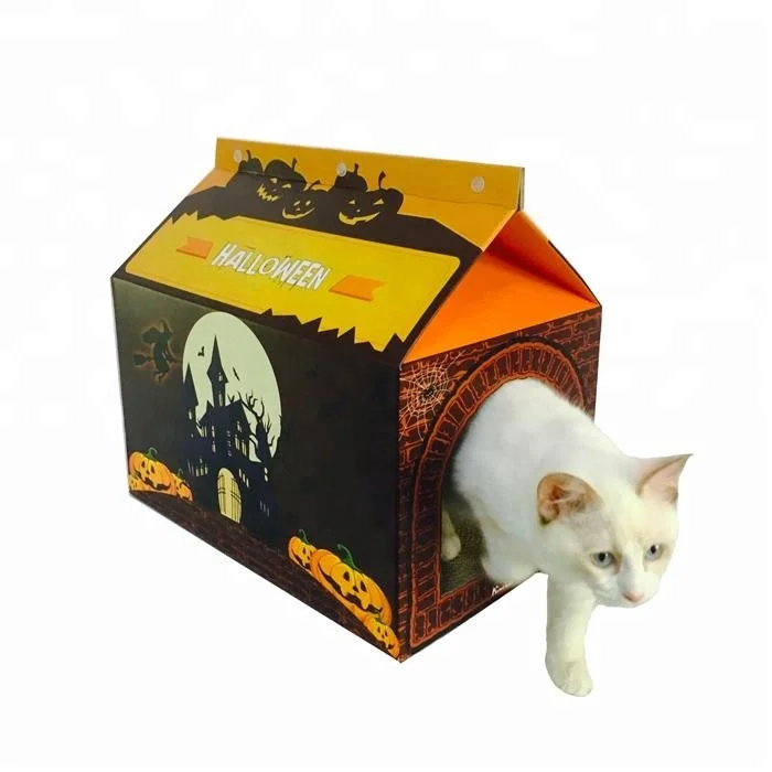 New Design For Halloween Foldable Cardboard Cat House Buy Cardboard