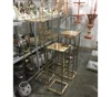 Glamorous Tall Gold Metal Elegant Display Plinth Centerpiece Stand