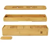 Rectangular solid wood storage type bamboo tea tray set