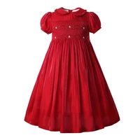 

CUSTOM MADE Pettigirl Red Smocked Children's Clothing Flower Short Sleeve Smock Dress Pattern