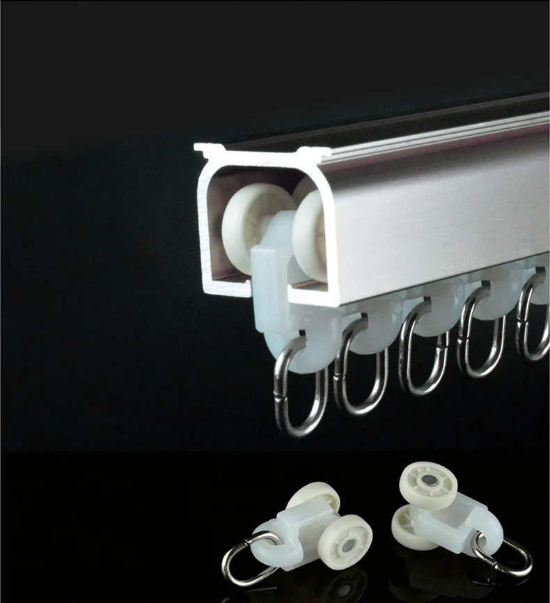 Hot Sale Double Aluminum Curtain Accessories Heavy Duty Ceiling Mount Curtain Track With Pulley System Buy Ceiling Mount Curtain Track Ceiling