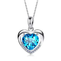 

Hot-selling 925 sterling silver heart big zircon stone pendant necklace design