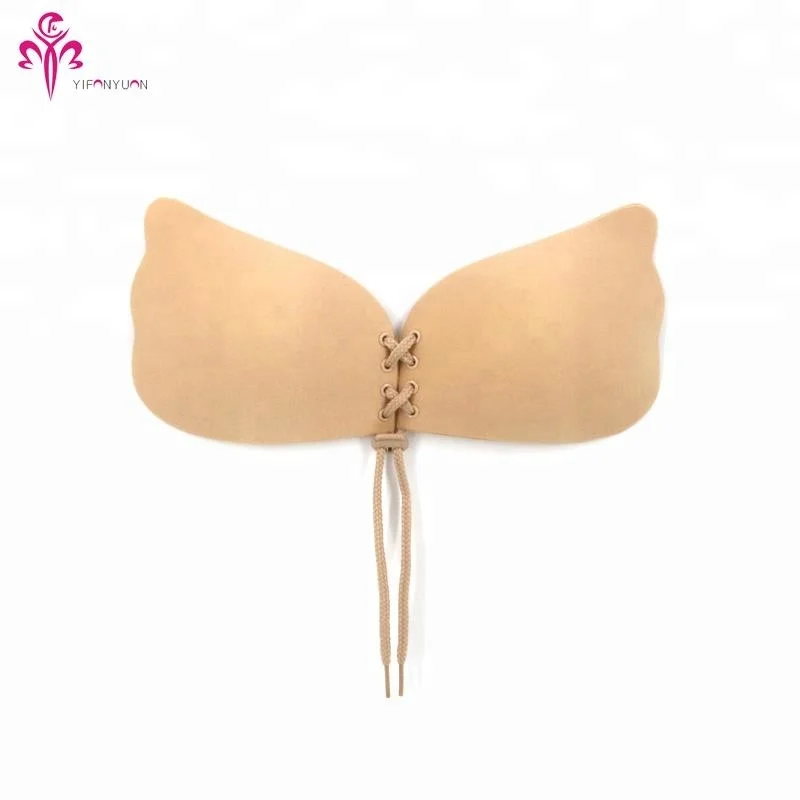 

Wholesale Price Push Up Wing shape Invisible silicone Strapless Backless Bra, Black nude etc