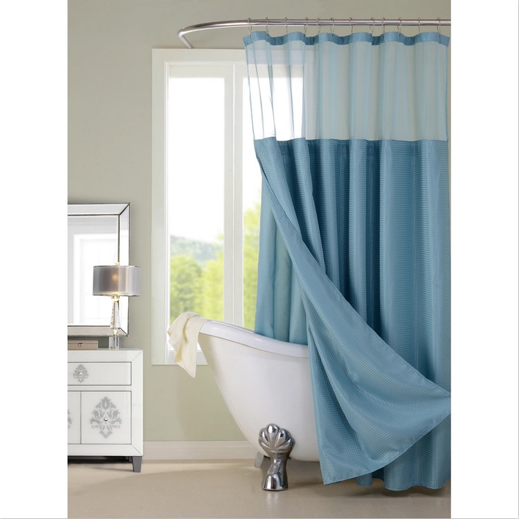 China Suppliers Luxury Hotel Hookless Shower Curtains Snap On With