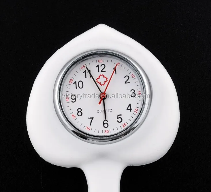 Promotion Love Heart Shape Silicone Cover Quartz Nurse Fob Watch