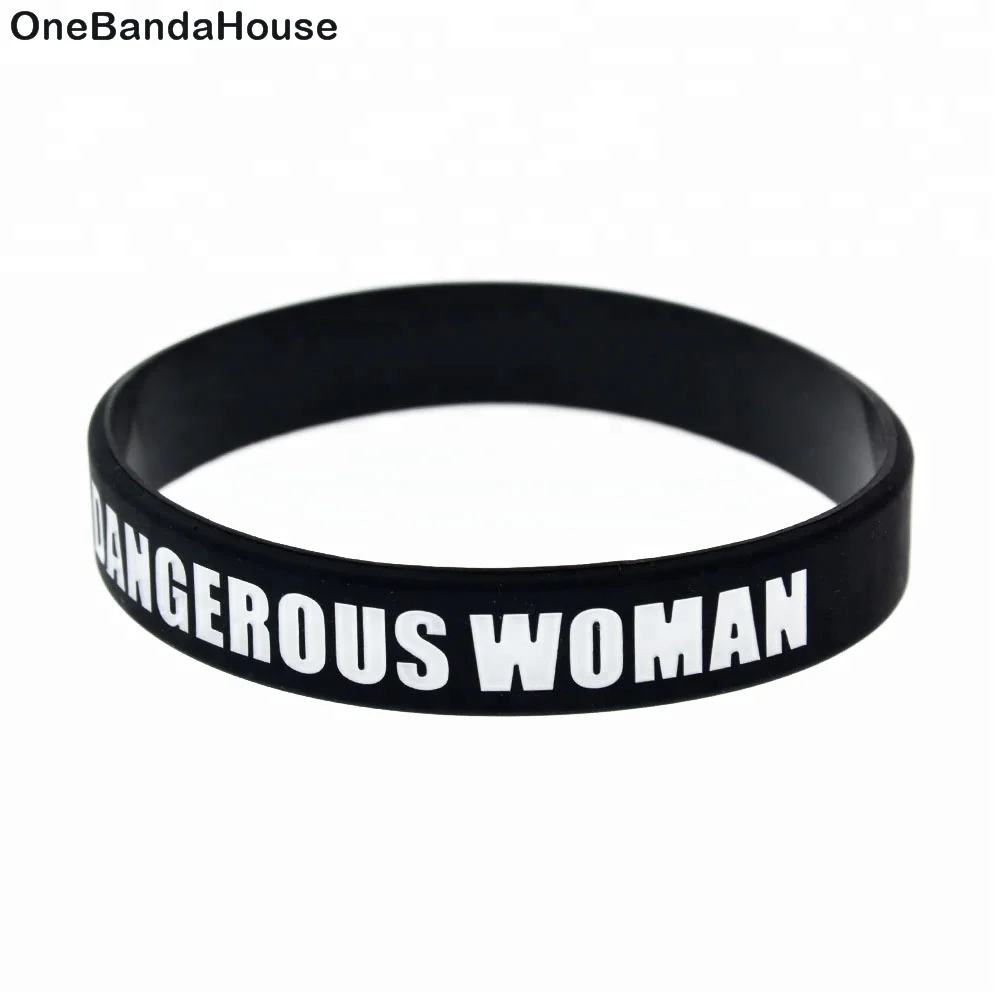 

1PC Black Bangle Ariana Grande Dangerous Woman Silicone Wristband