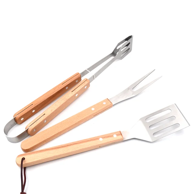 

high quality outdoor cooking bbq tool wood handle stainless grill sets, Painting color for this bbq tool set
