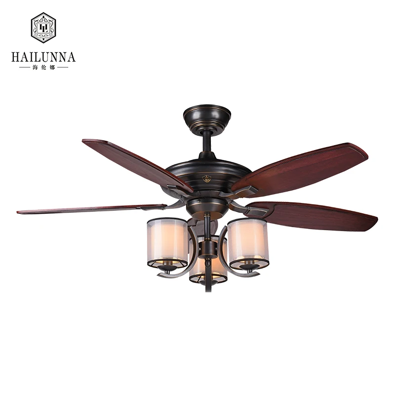 High End Home Decor Black Gold Wooden 5 Blades Remote Control Ceiling Fan With Light Buy 5 Blades Remote Control Ceiling Fan With Light Home Decor