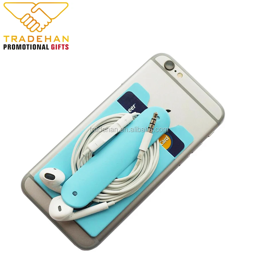 Custom Silicone Rubber Credit Card Holder For Mobile Cell Phone