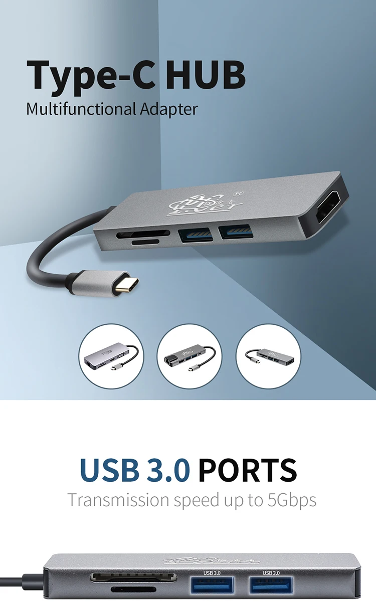 Type-c Multifunction USB Hub Multi Switcher DVI VGA HDMI Various kinds of Converter/Adpter