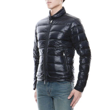 
OEM custom new fashion man Shearling leather biker jacket zip fastening and patch pockets jackette for men 