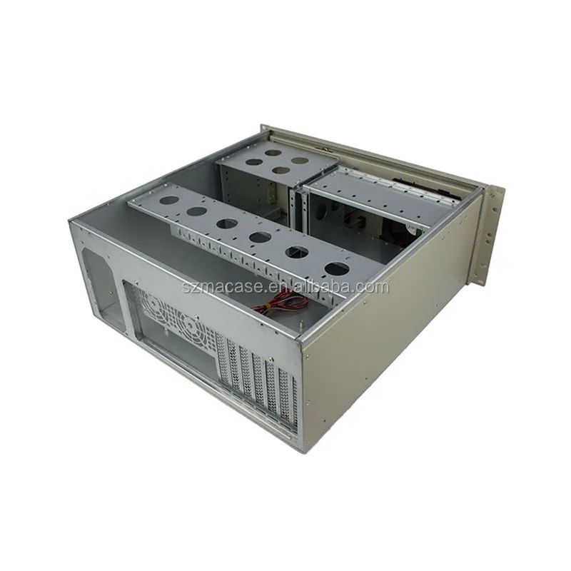 PC Computer Industrial Rack Mount Server Chassis Case 4U IPC Rackmount Chassis for 8pcs 3.5" HDD and 2pcs cd-rom