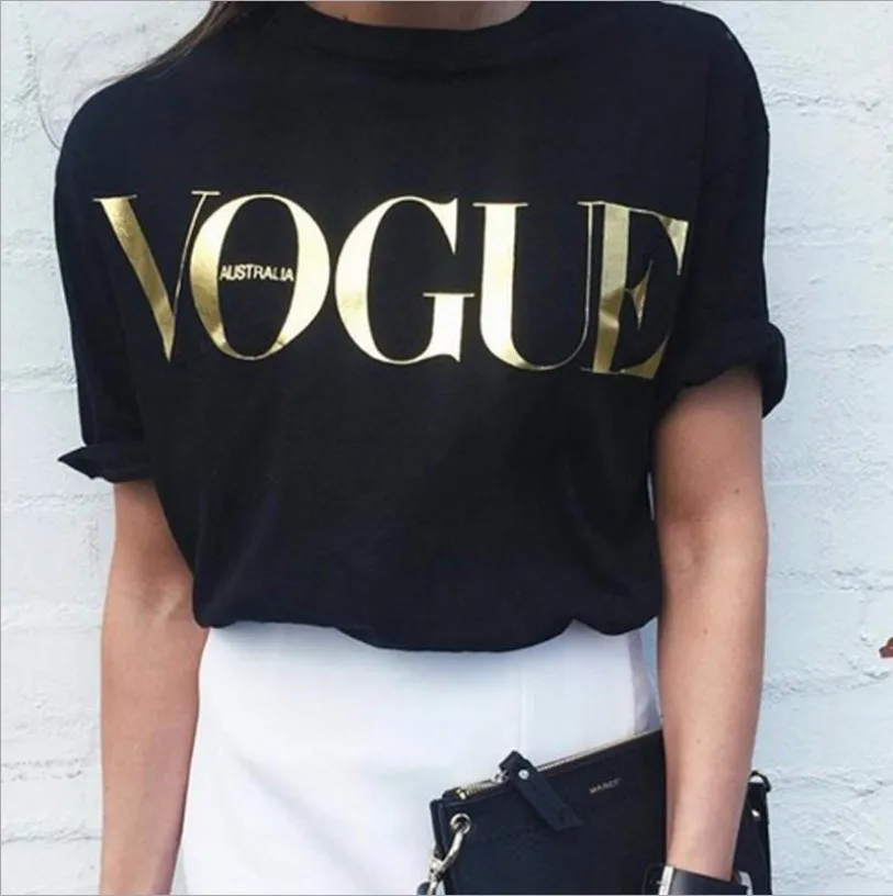 

Summer fashion round neck regular sleeve knit printed street style T-shirt women, N/a