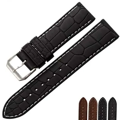 

20/22mm Men Silicone Black Waterproof Wristwatch Belt Watch Band Strap Unisex Watch Accessories, Black brown blue