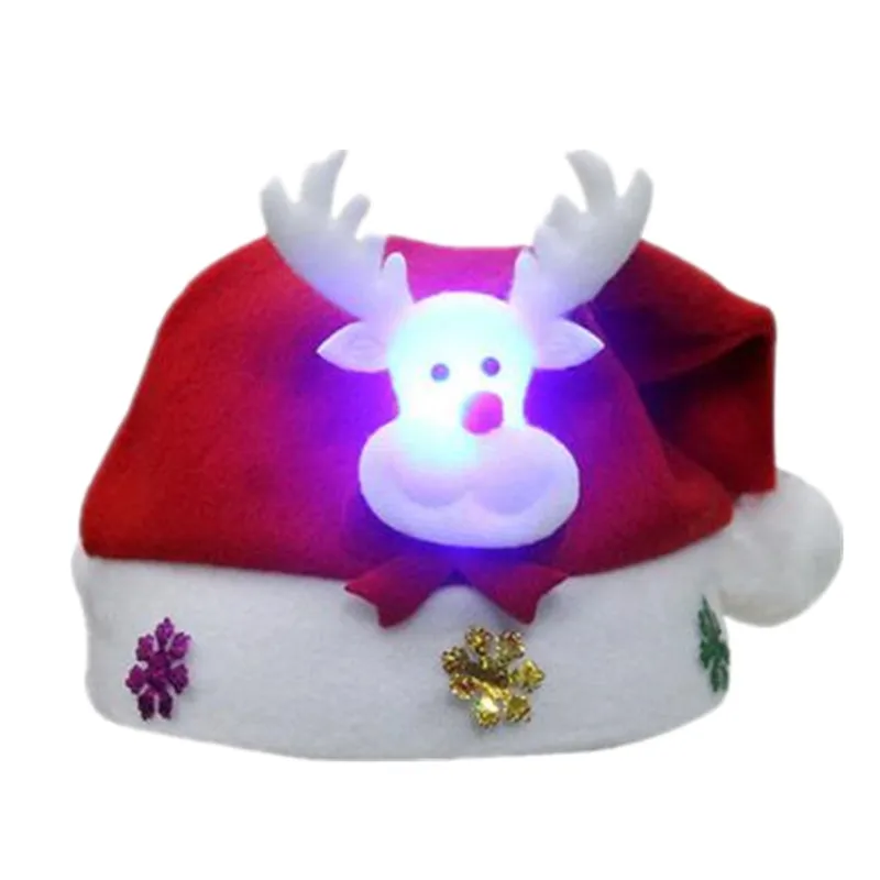 cheap led flashing funny red christmas santa gift hat