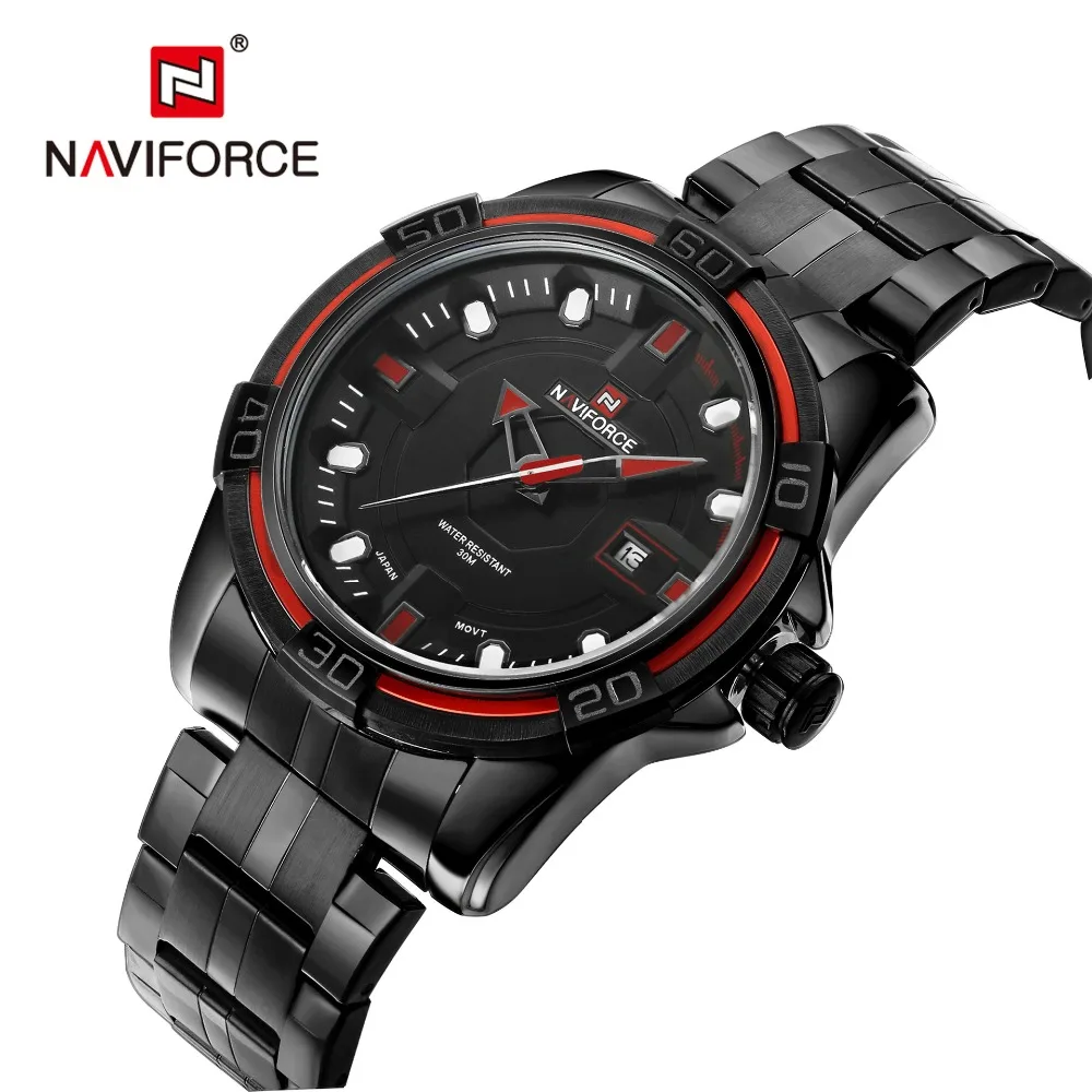 

2016 NAVIFORCE men brand waterproof wrist watch with japan batteries, One colour