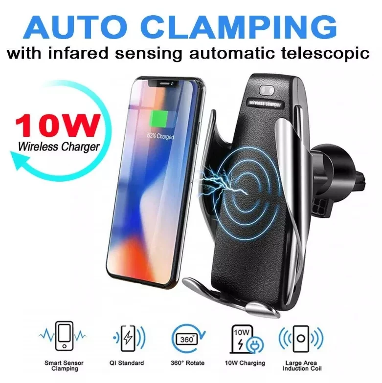Wholesale Mobile Phone Charger 10W Infrared Qi Fast Charging Holder Mount Magnetic Wireless Car Charger for iphone for samsung