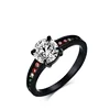 Wholesale Fashion Jewelry Pride Rainbow Jewelry 316L Stainless Steel Black Colorful Zircon Diamond Ring For Women