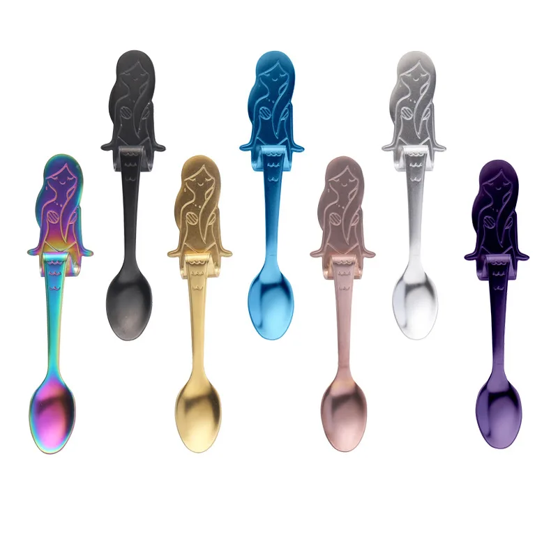 

Milk Spoon Ice Cream Teaspoon Mermaid Stainless Steel Coffee Spoon