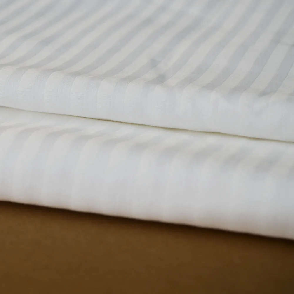 100 Cotton Hotel Linen Fabric 1cm Stripe 250tc/hotel Bedding Fabric