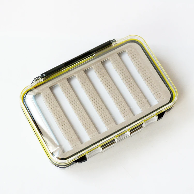 

ABS Plastic Tackle Case Double Side Clear Slit Foam Fly Fishing Box, Picture