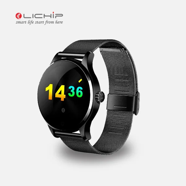 

LICHIP L- K88h high quality health luxury leather smartwatch k88 android smart watch without sim card, Black;gold;silver