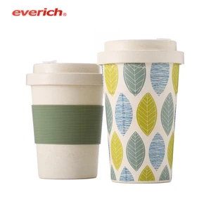 FREE SAMPLE Custom Reusable Biodegradable Natural Bamboo FIber Coffee Cups