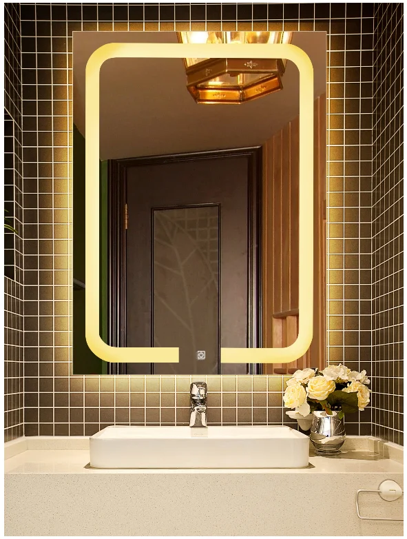 Smart LED  Light Bathroom Mirror wall hanging flameless mirror with bluetooth /defogger