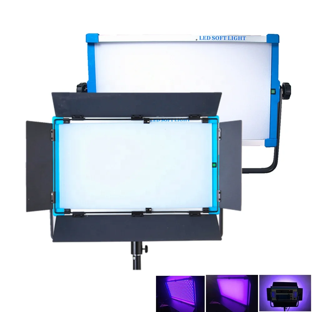 

Yidoblo A-2200c RGB+AC Power Adapter LED Video Photography Panel Studio Light 95ra with wireless Bluetooth Remote, Blue/black