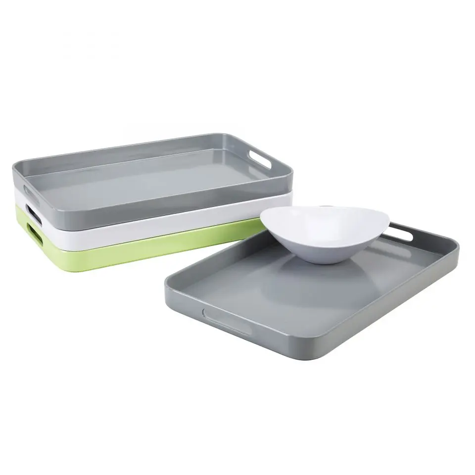 高品质印刷密胺托盘带手柄