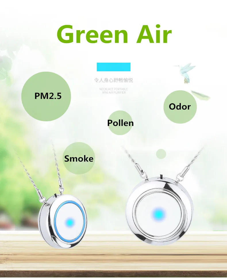 Portable Wearable Necklace Air Purifier Usb Ionizer Personal Air
