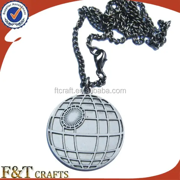 
Custom metal small coin pendant charm necklace 