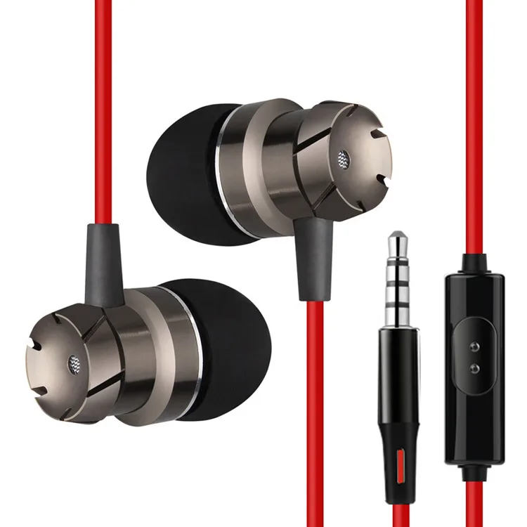 Metal in Ear Earphone Speaker Turbo Bass with Mic for Cellphone and Computer and MP3 Auriculares