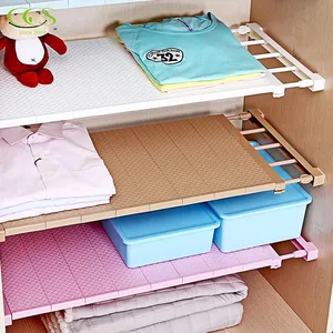 24cm width 30-40cm Adjustable Storage Rack Separator Wardrobe Cupboard Shelf Organizer Wardrobe Storage Rack Layered Separator