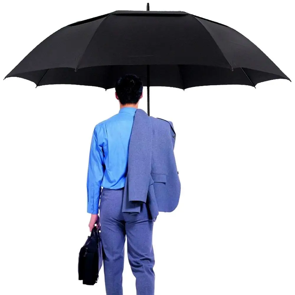 
Windproof Large 62 Inch Double Canopy Vented Automatic Open Extra Large Oversized,Sun Protection Ultra golf umbrella 