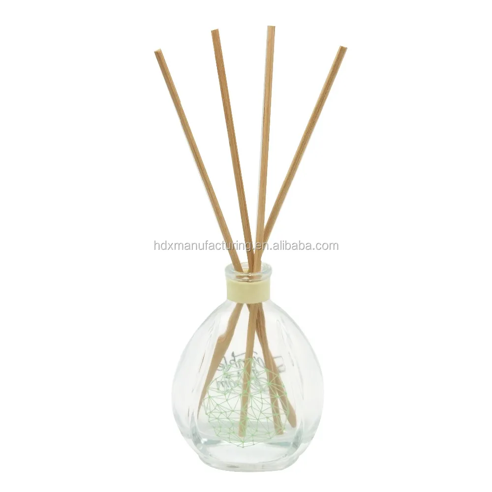 7oz Square Reed Diffuser Glass Bottles Decorative Square Gold Mercury