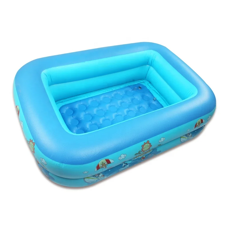 120cm Custom Printing Plastic Inflatable Square Baby Swimming Pool Indoor For Fun