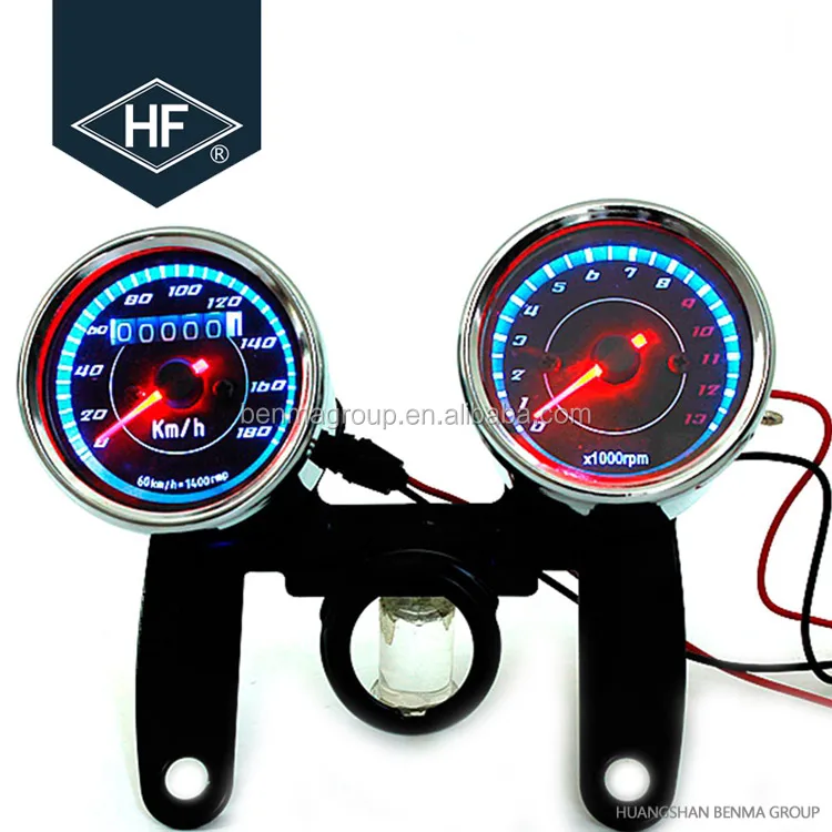Cg125 Refit Digital Led Speedometer And Tachometer Rpm For Motorcycle