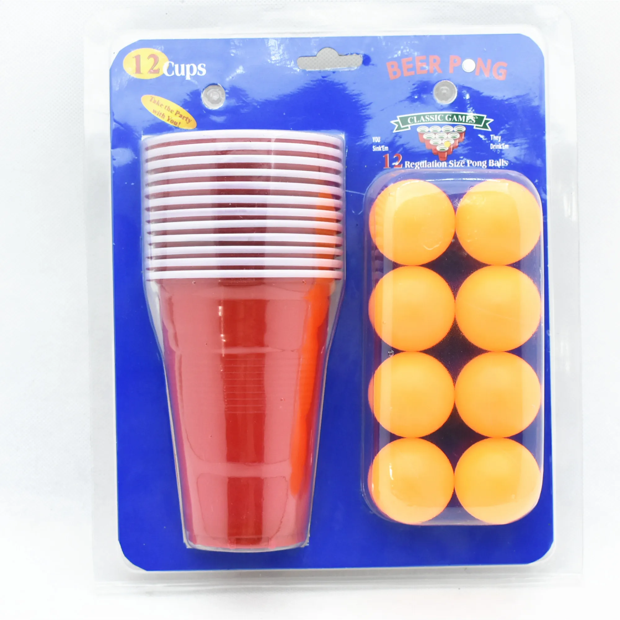 

12 balls 12 cups beer pong set and red cups beer pong party supplies