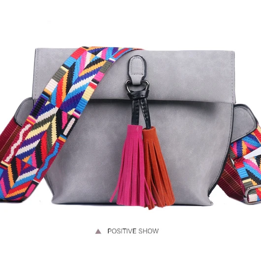 

2019 woman tassel crossbody bag suede lady style shoulder bag, Animal print