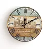 FQ brand classic wall painted handmade wooden clock