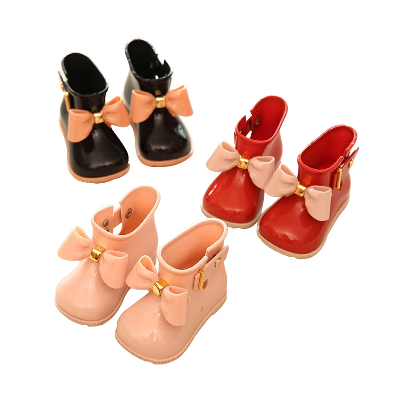 

Children bowknot Jelly shoes Baby PVC cute rain boots girls anti-slip water shoes