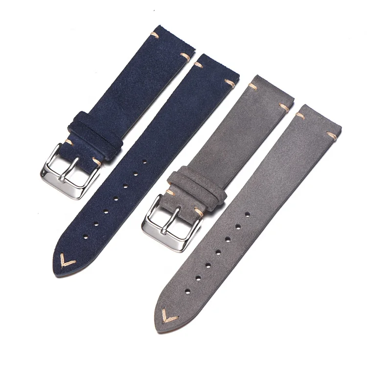 Suede leather watch band cowhide leather suede watch strap leather