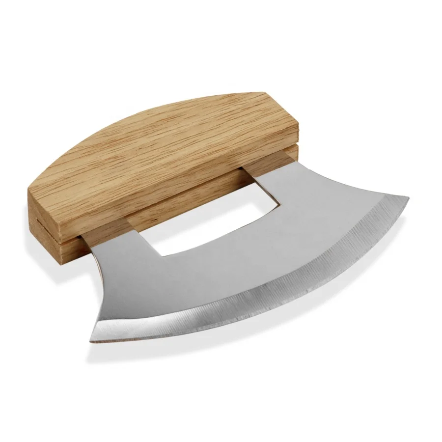 Wood Handle Curved Knife Plus Chopping Board With Bowl Easy To Use
