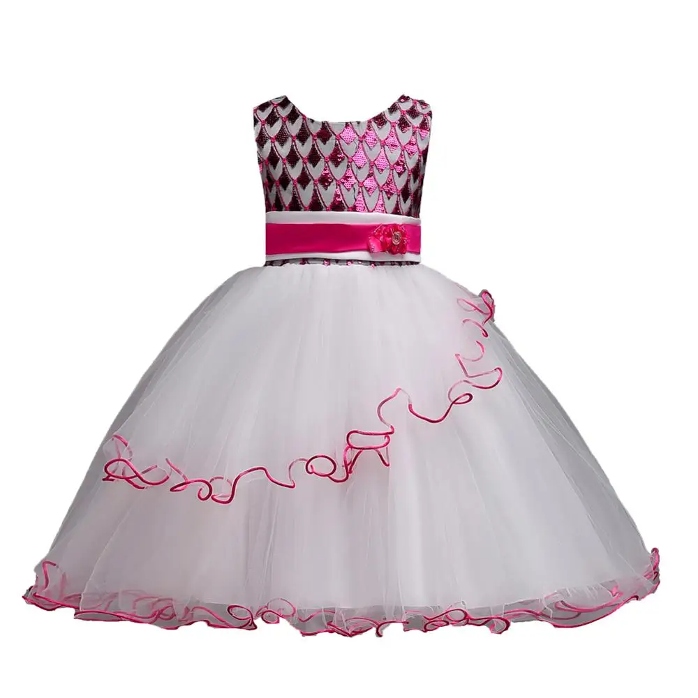 

Western style Sequins kid frocks little girl's birthday party dress for 3 years old rose Flower girl Bridesmaid Dress, N/a