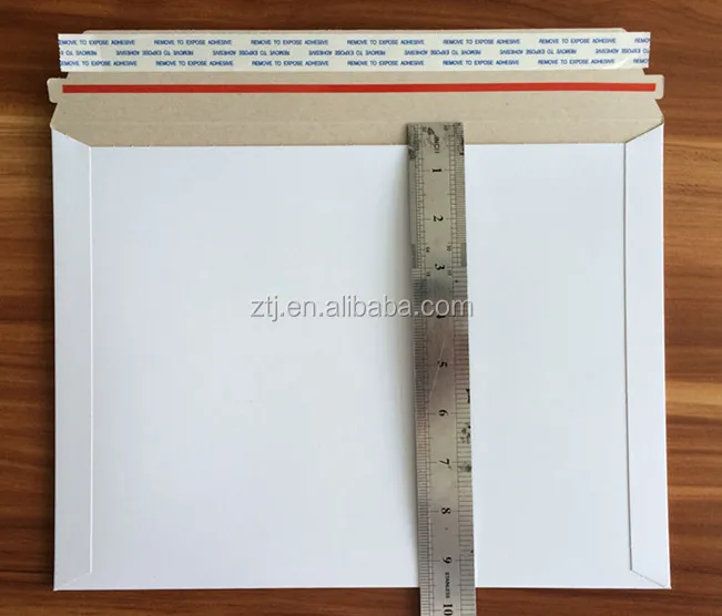 200-7x9 7/"x9/" Stay Flat Rigid Mailer Cardboard White Envelope Photo 350GSM